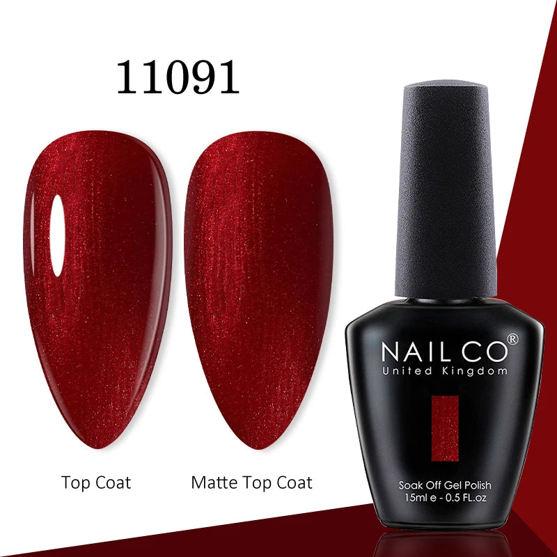 NAILCO gel polish bottle with numbered color samples