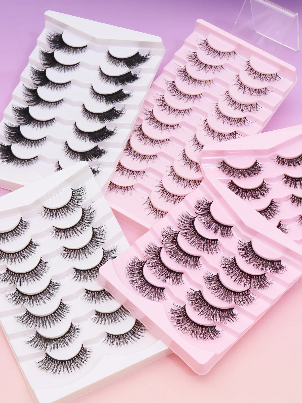 Cat-Eye Faux Mink-Style False Lashes – 5 Pairs