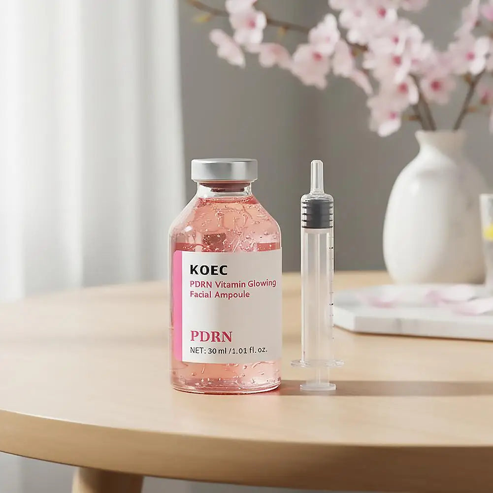 Facial ampoule bottles with applicator and product information