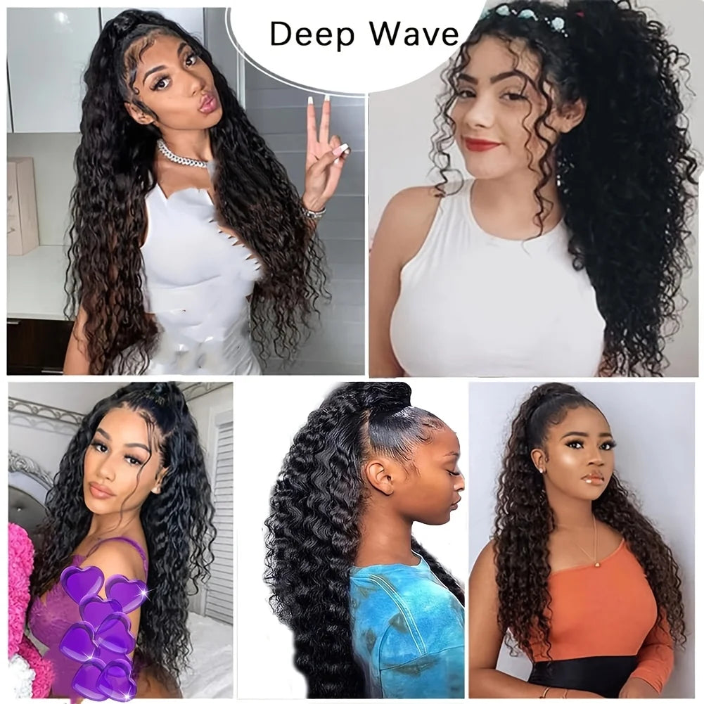 Curly ponytail extension styled on models