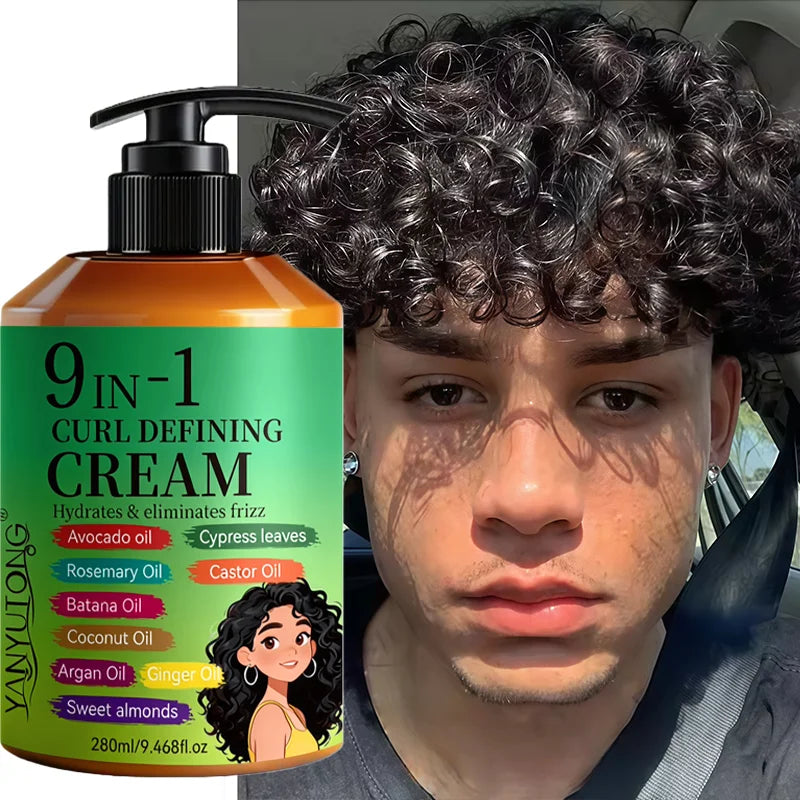 Curl-defining cream with curly hairstyle examples