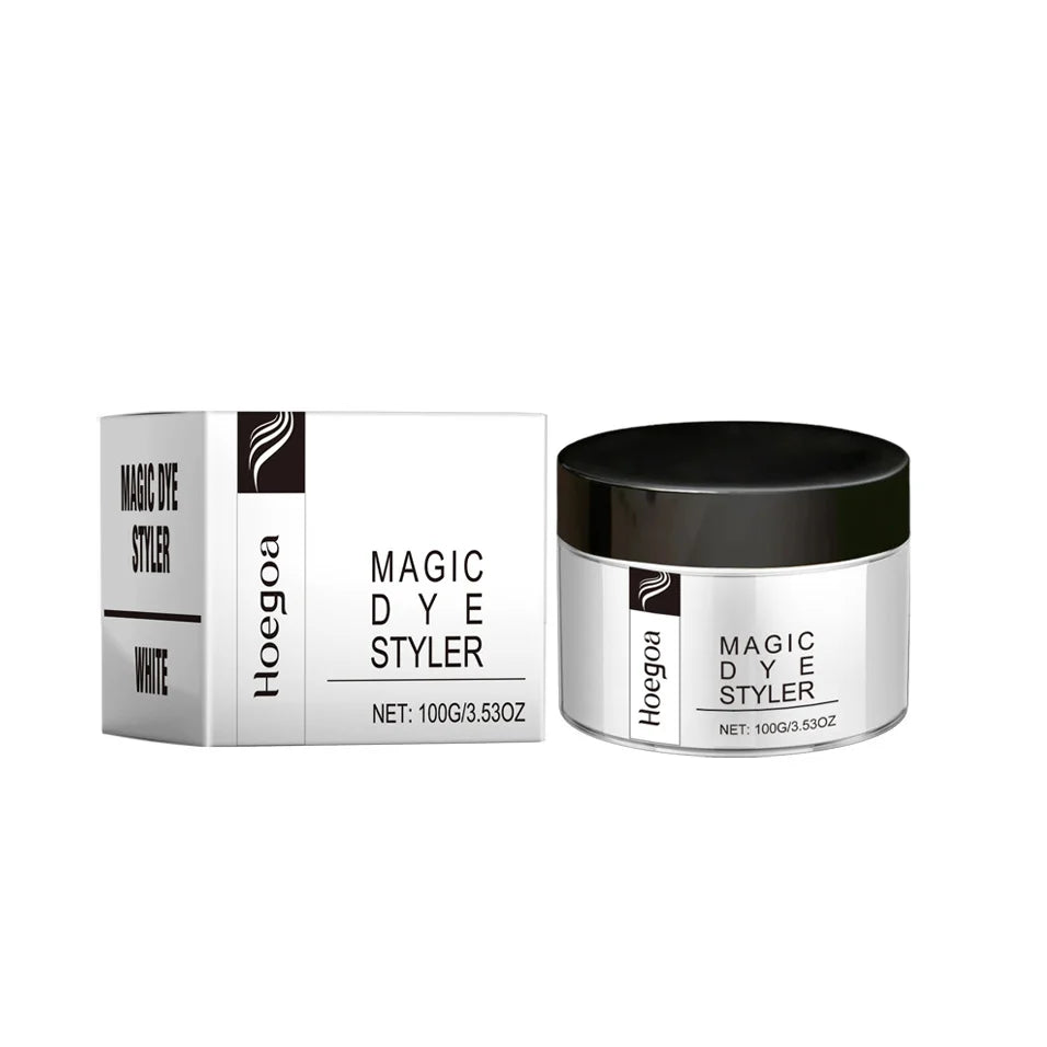 Hair color wax jar beside its box