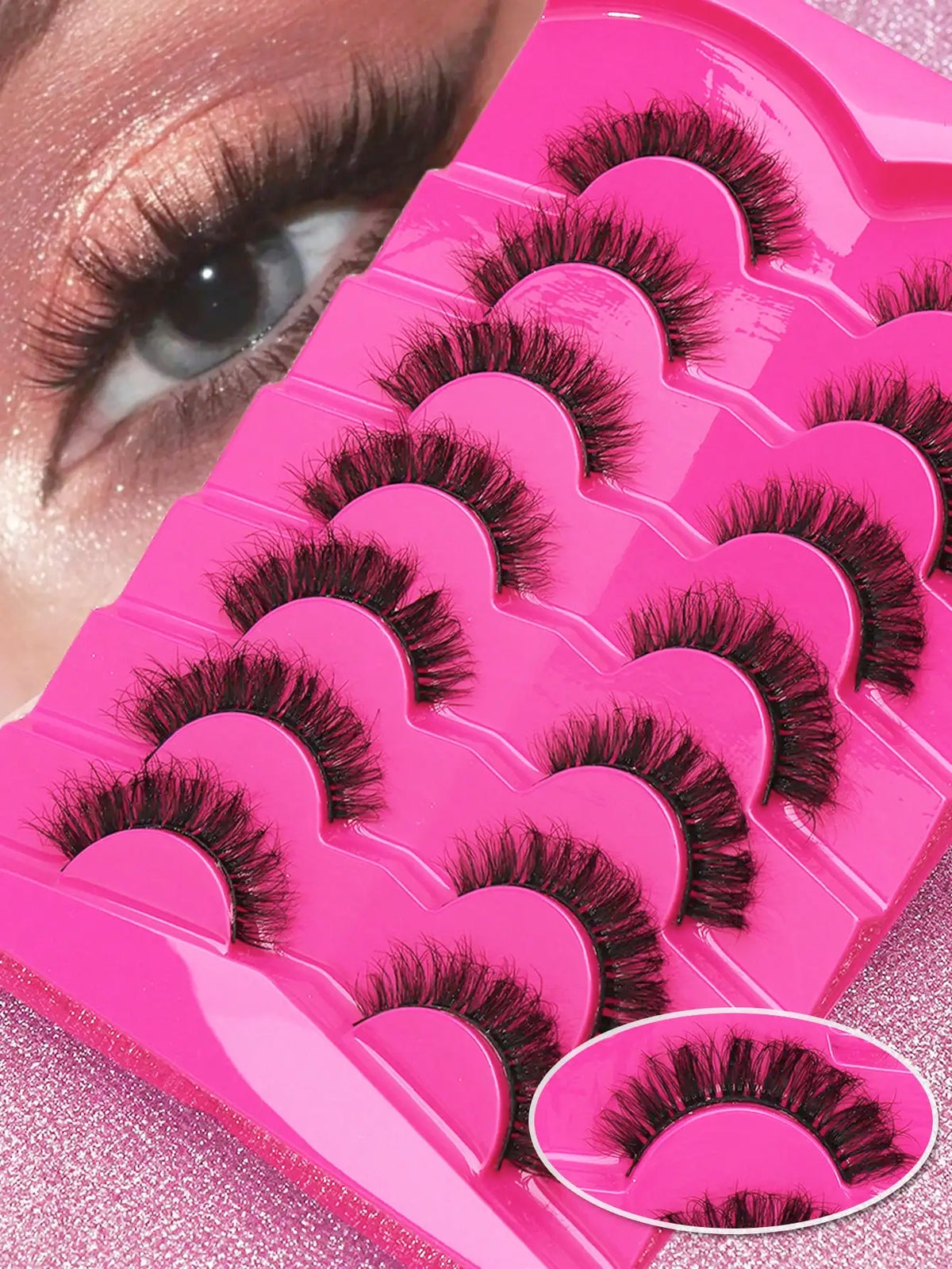 Cat-Eye Faux Mink-Style False Lashes – 5 Pairs
