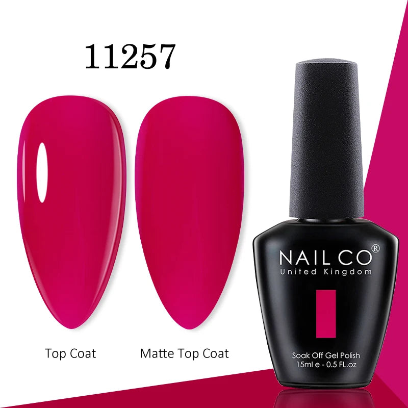 NAILCO gel polish bottle with numbered color samples