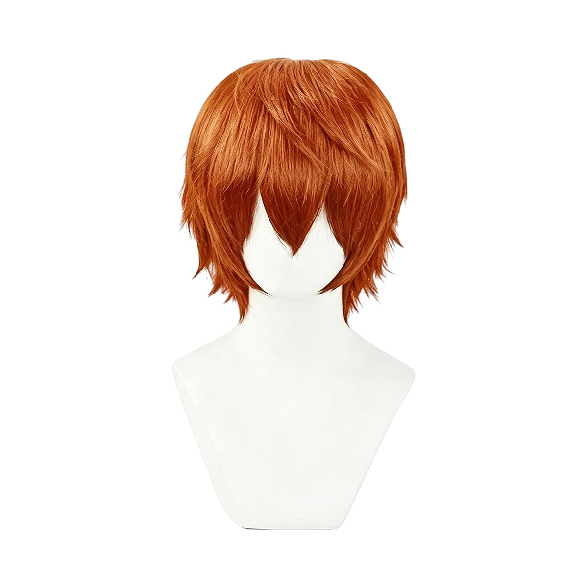Short layered cosplay wig shown on a mannequin