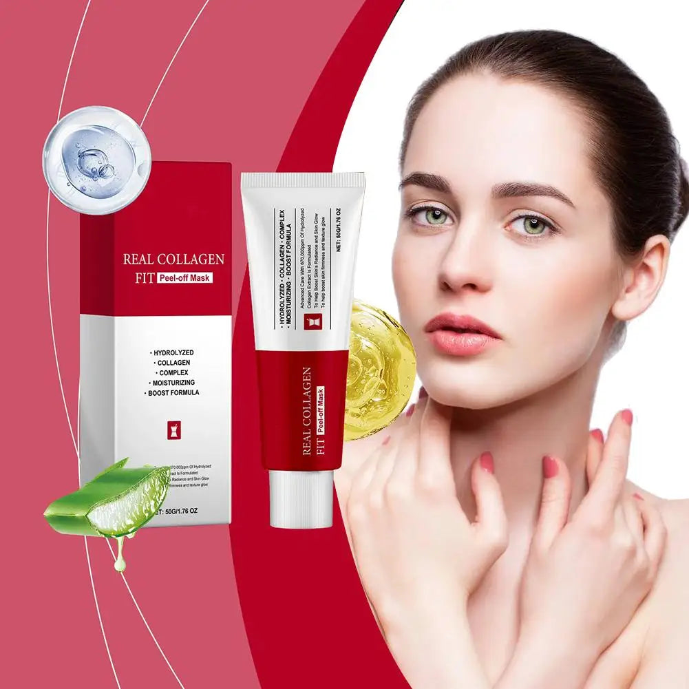 Peel-off face mask tube with facial application illustrations