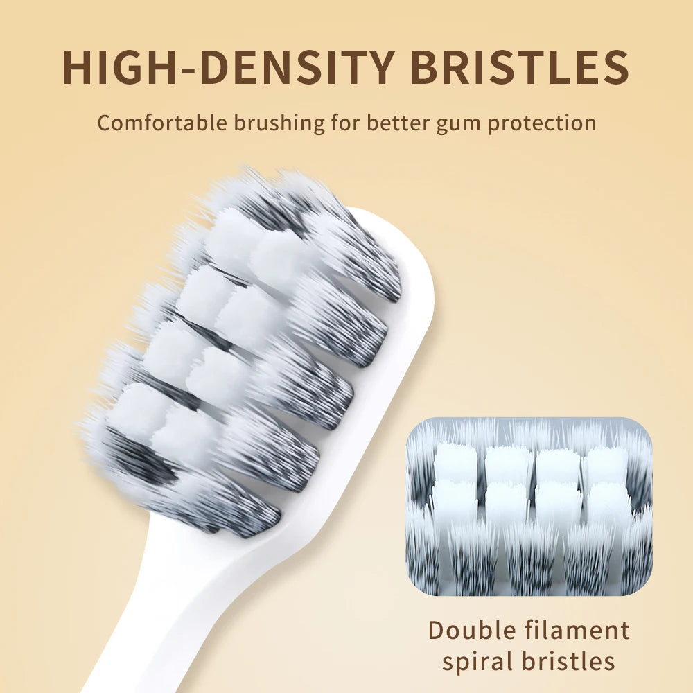 Gold and silver toothbrushes with bristle and handle details