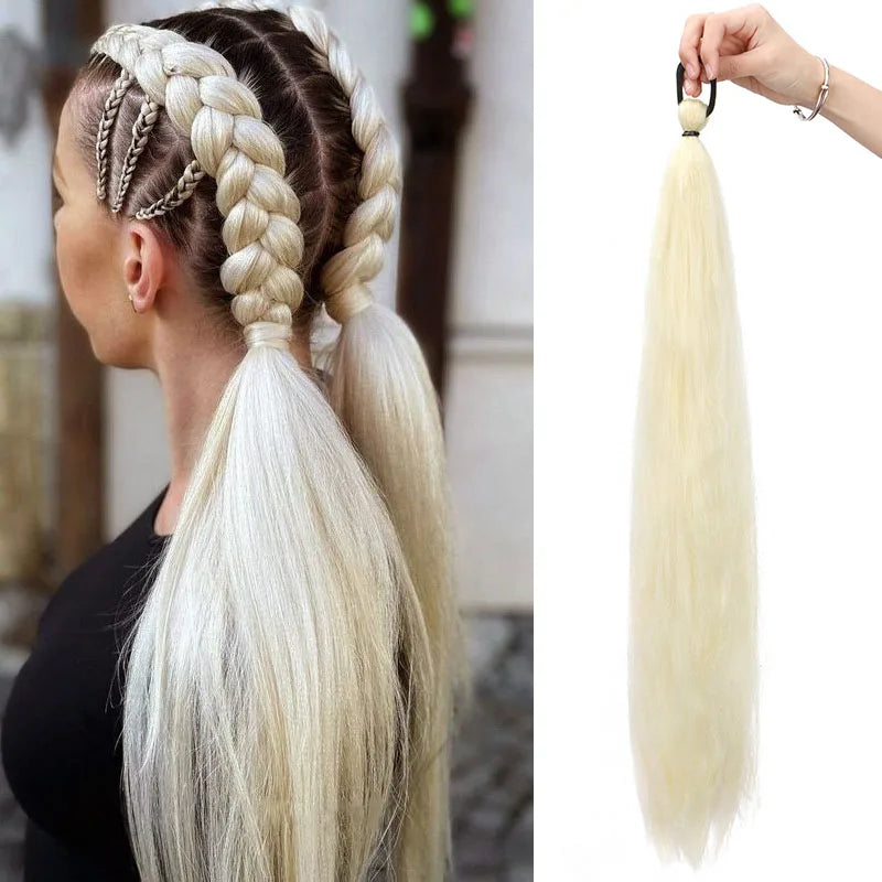 26" Straight Braiding Ponytail Extension - 17 Vibrant Colors