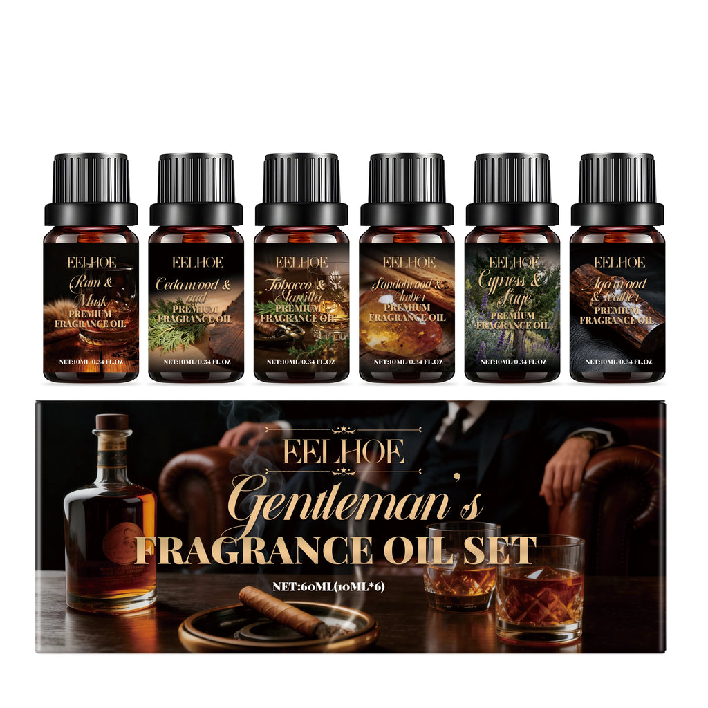 Scented oil gift set arranged with its box