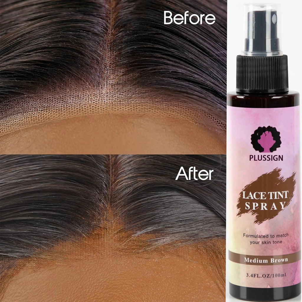 Wig lace tint spray with hairline application examples