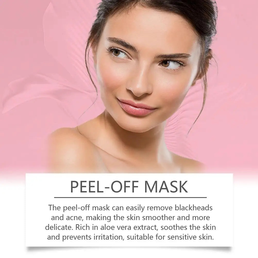 Peel-off face mask tube with facial application illustrations