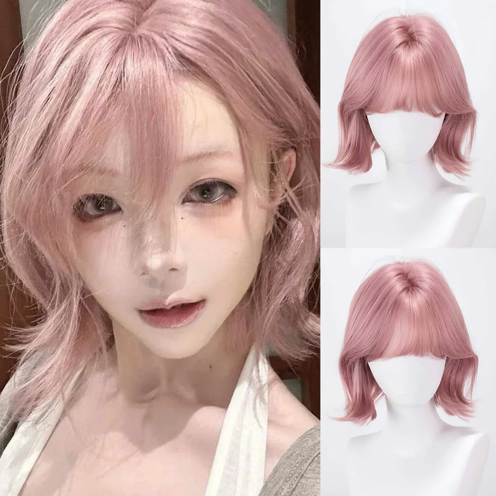 Short Wavy Cosplay Synthetic Bob Wig – 21 Assorted Colors