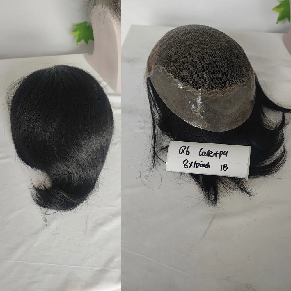 Hair toupees with base construction and coverage details