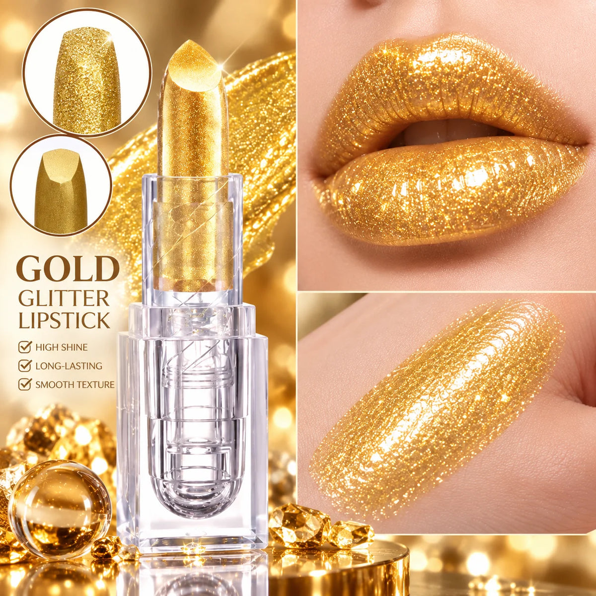24K Liquid Sun Shimmer Glitter Lipstick