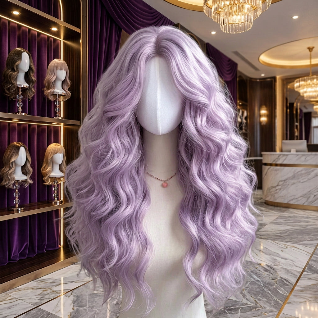 Cosplay wig shown with front, back or styling views