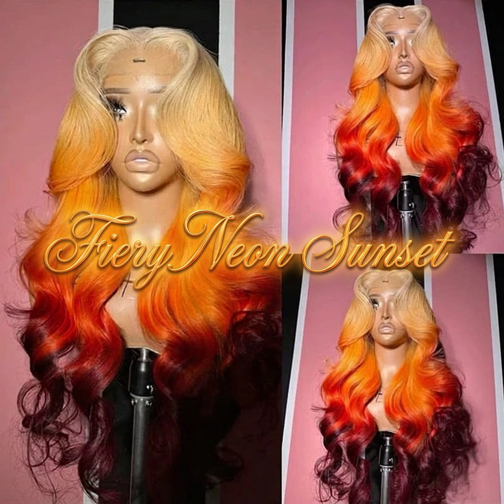 13x4 Custom Multi-Tone Colored Lace Front Wig – Luxury Long Brazilian Remy Hair