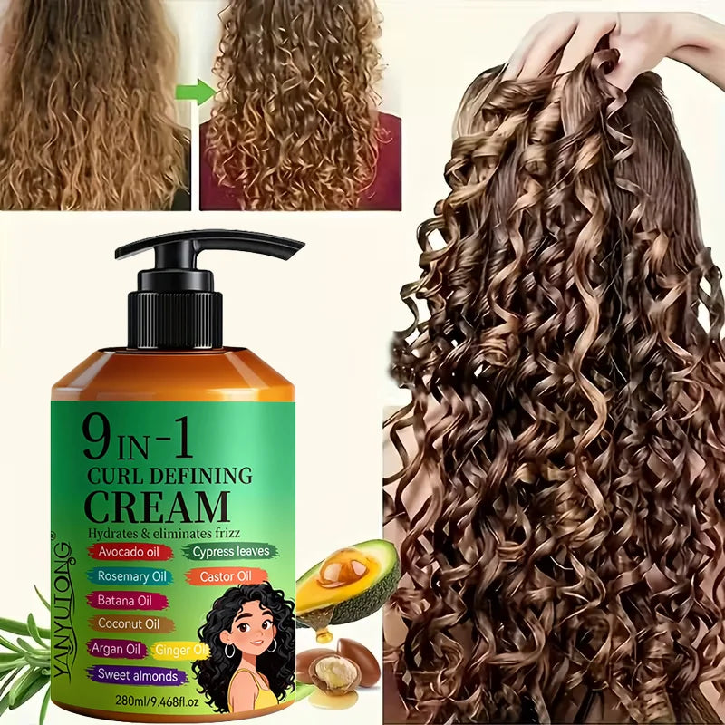 Curl-defining cream with curly hairstyle examples