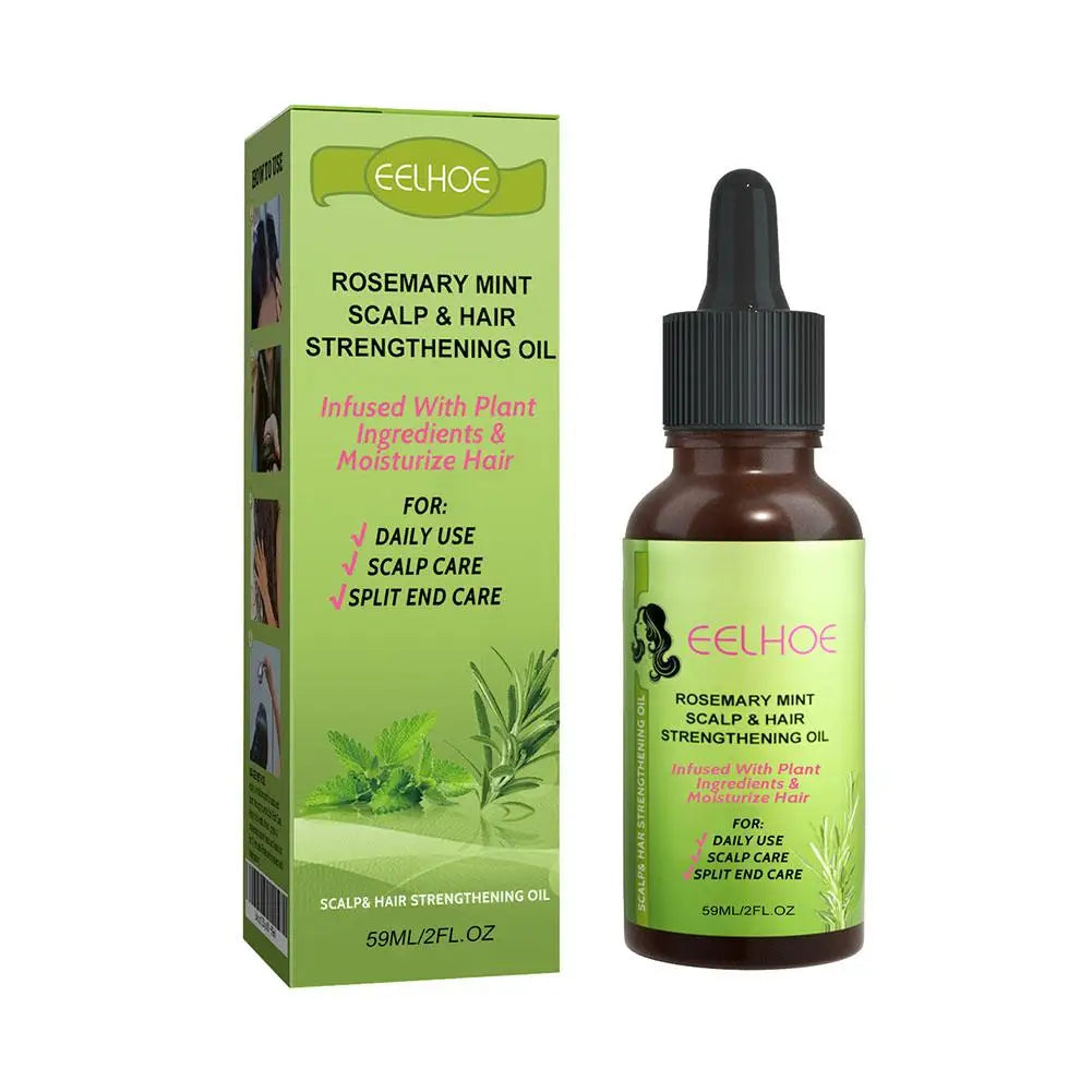 Hair oil dropper bottle beside its box