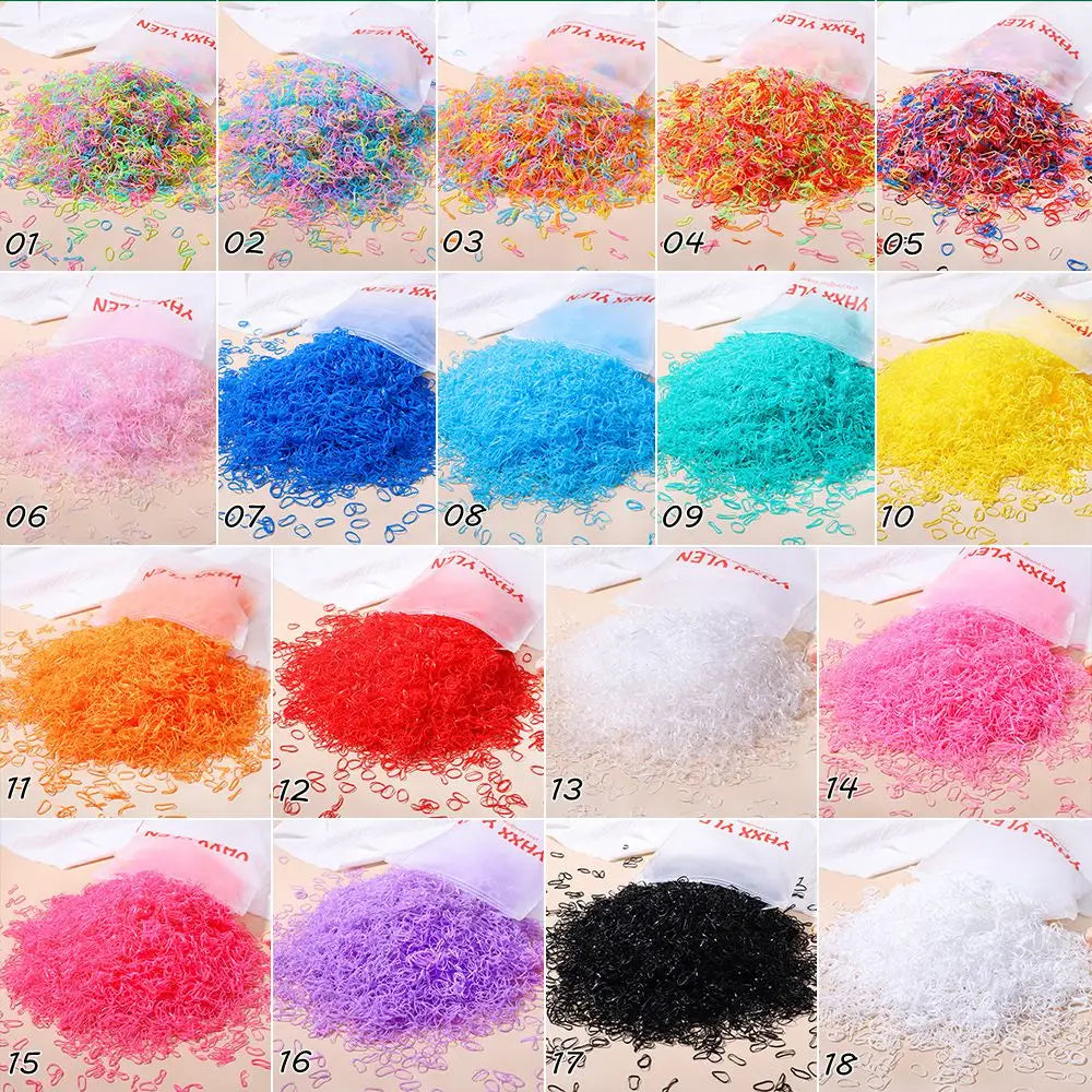 Colorful Mini Elastic Hair  Rubber Bands – 500 Pieces