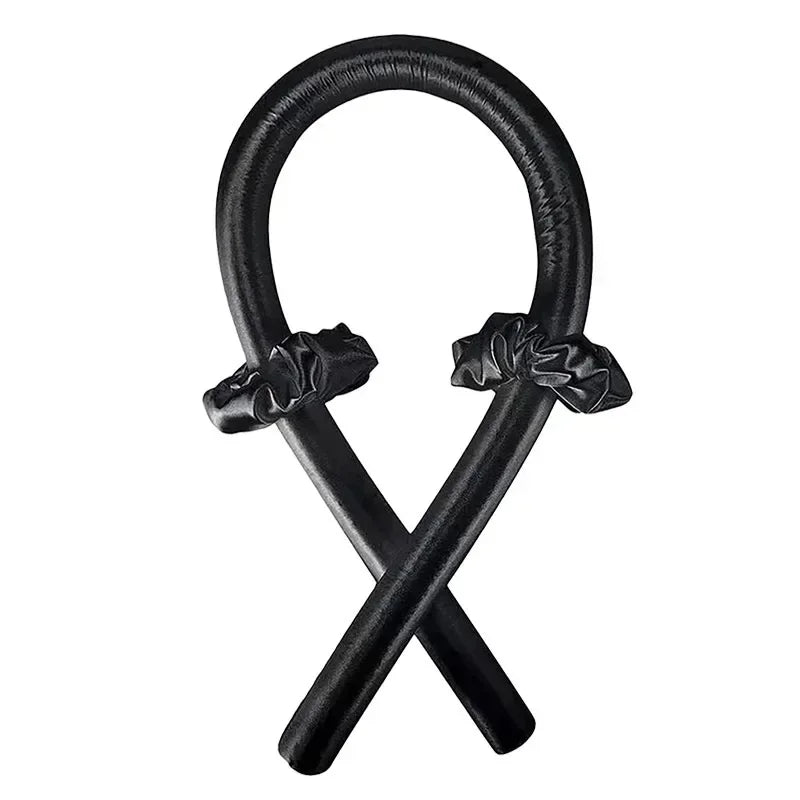 Heatless curling rod or ribbon with coordinating hair ties