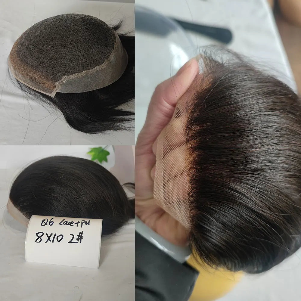 Hair toupees with base construction and coverage details