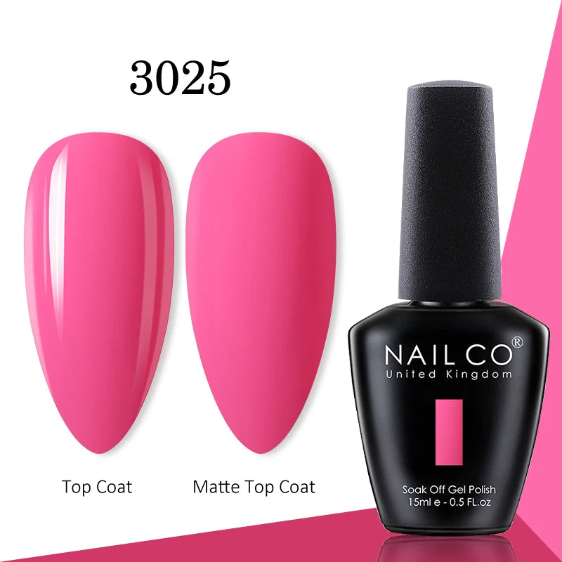 NAILCO gel polish bottle with numbered color samples