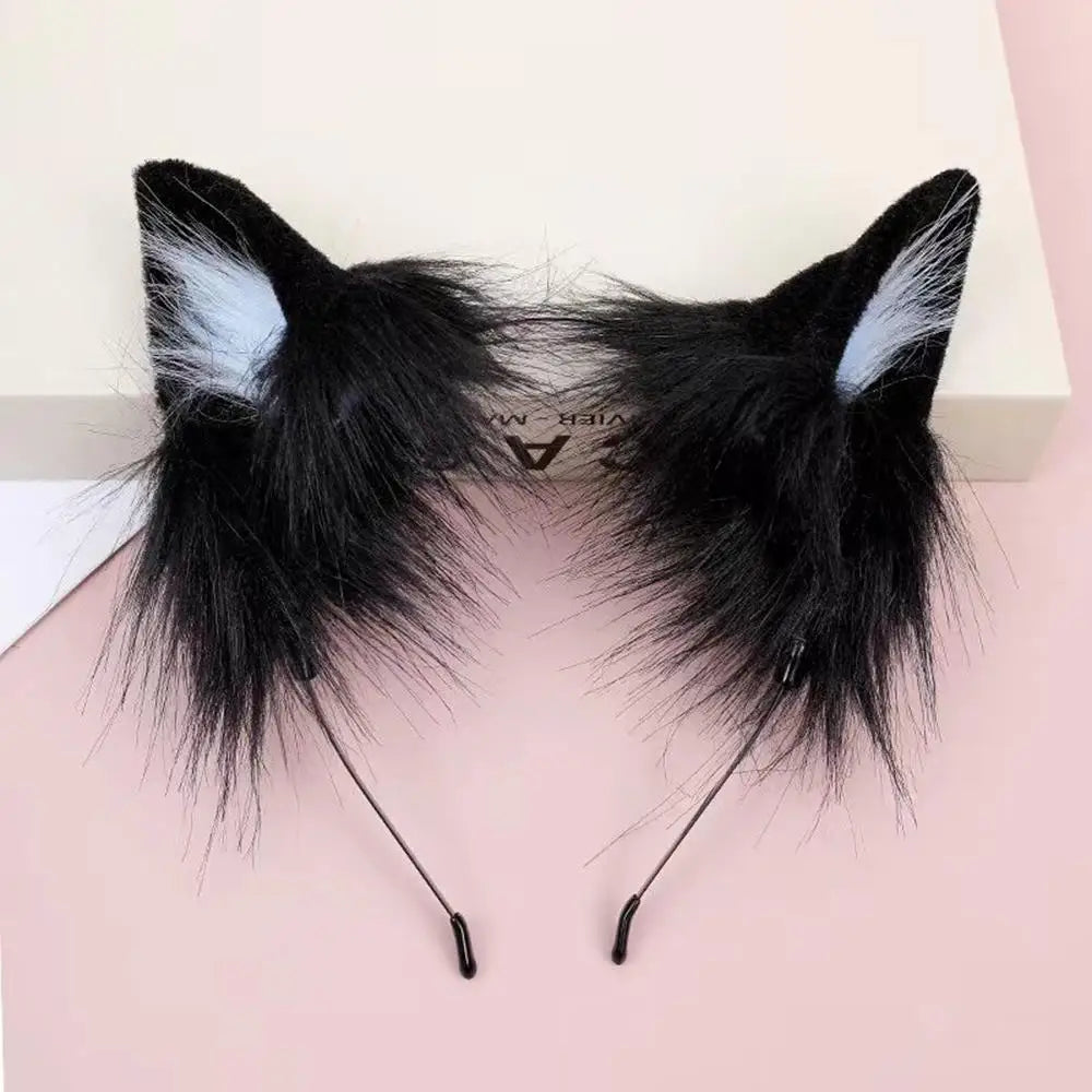 Plush Cat Ear Costume Headband - 7 Vibrant Colors