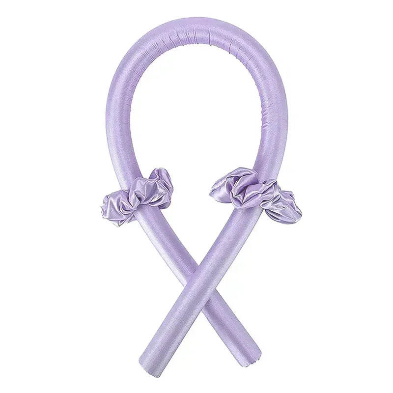 Heatless curling rod or ribbon with coordinating hair ties