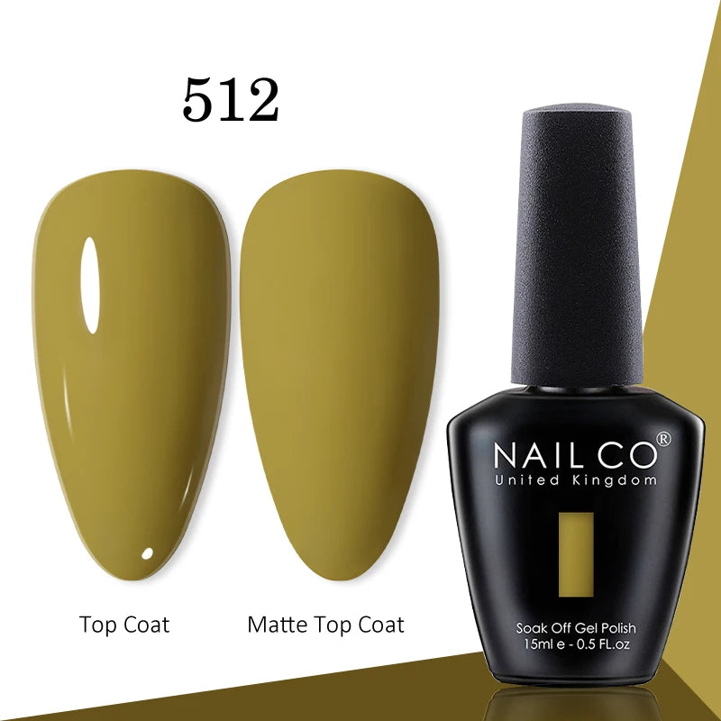 NAILCO gel polish bottle with numbered color samples