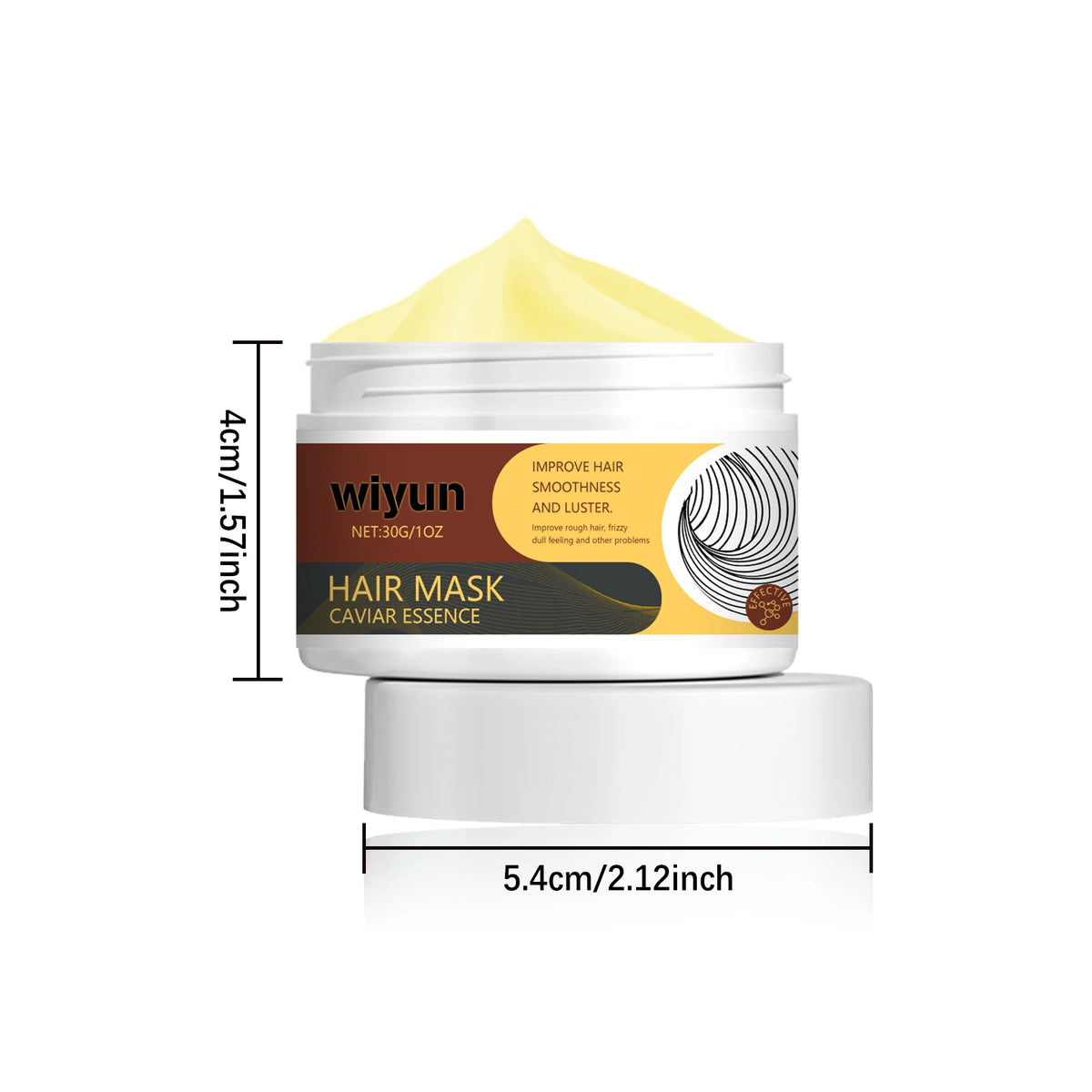 Hair mask jar with dimensions