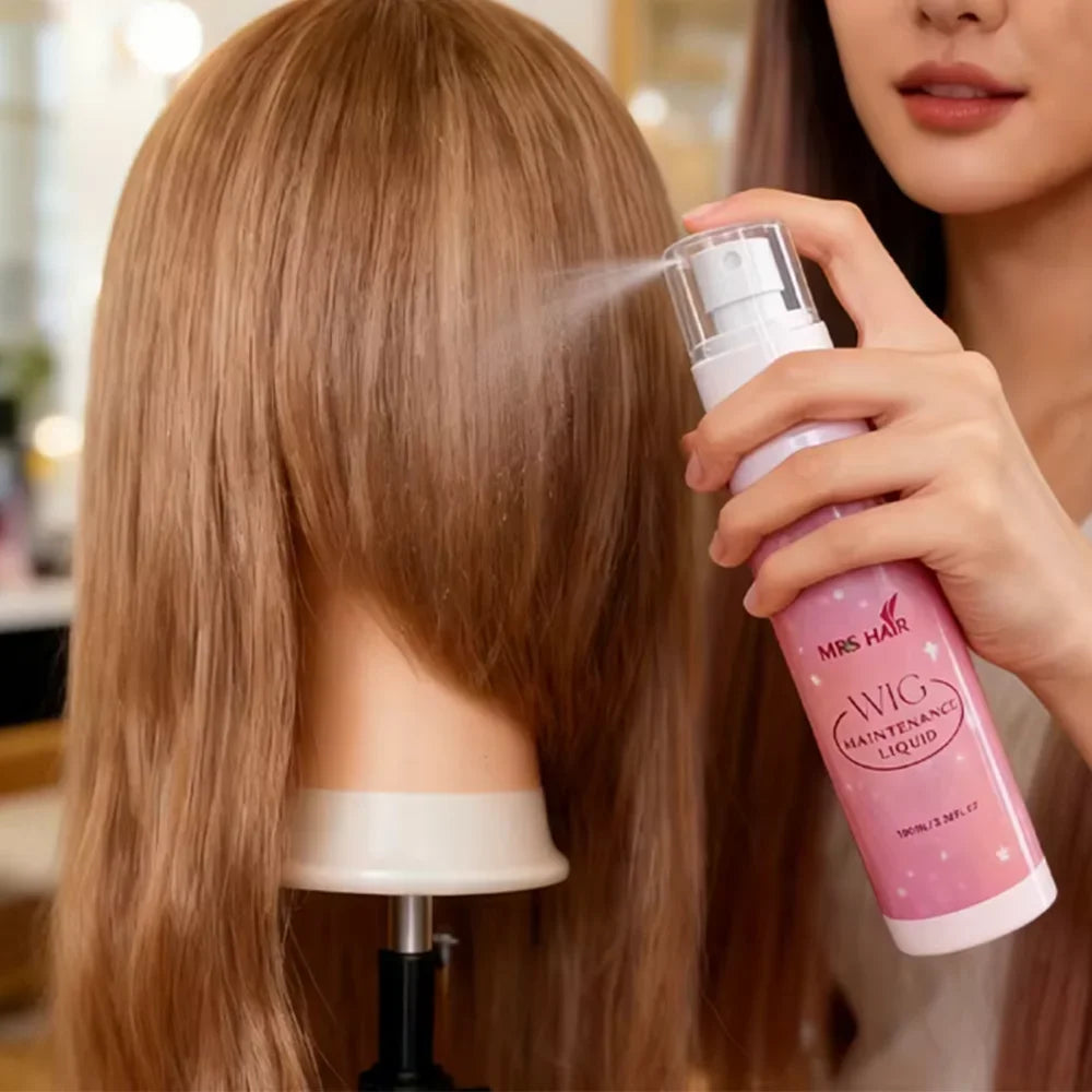 Wig care spray with hair and application examples