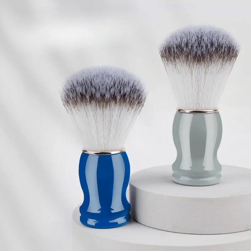 Two shaving brushes in different colors