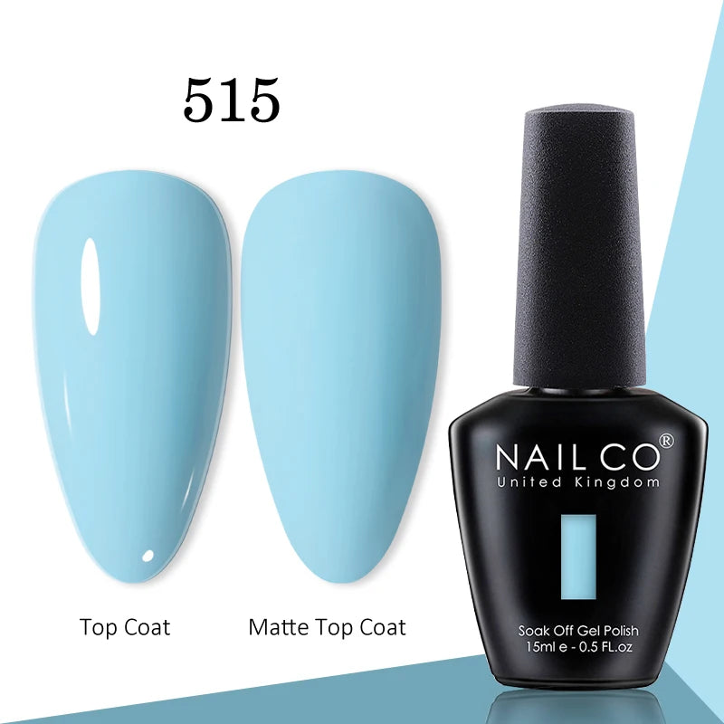 NAILCO gel polish bottle with numbered color samples