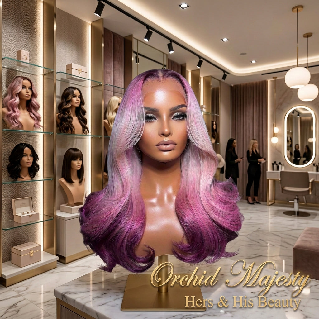 The Solar Flare Collection: 13x4 Custom Multi-Tone Curly Lace Front Wig - Brazilian Human Hair Blend