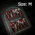 Gem-encrusted press-on nail set with size label