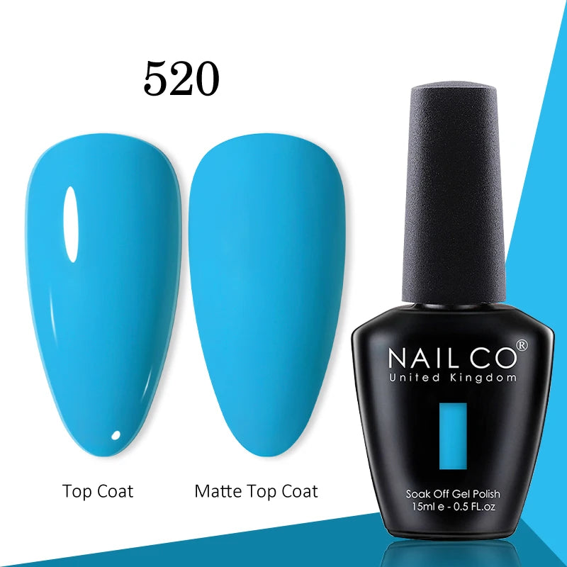 NAILCO gel polish bottle with numbered color samples