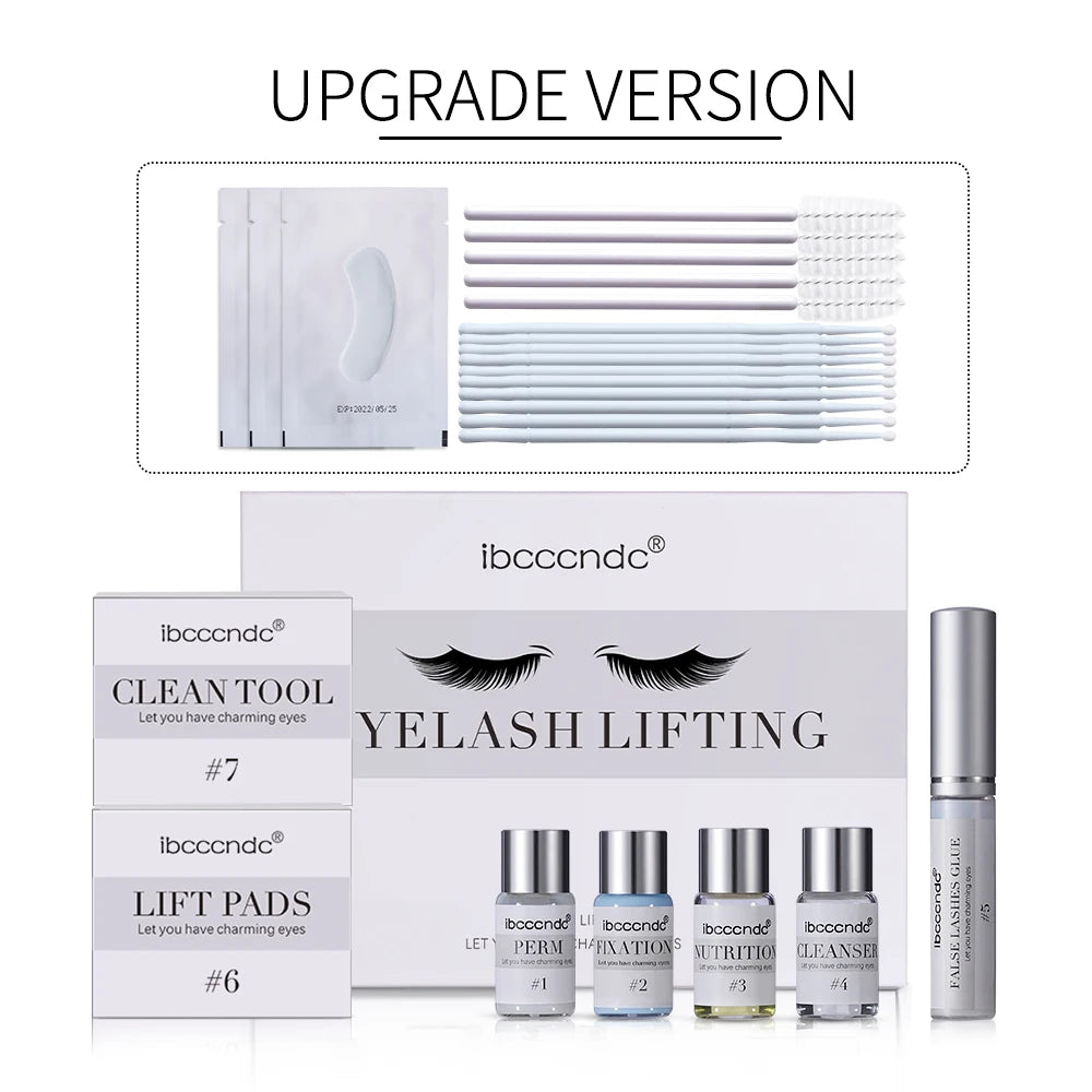 Eyelash lifting kit bottles and accessories
