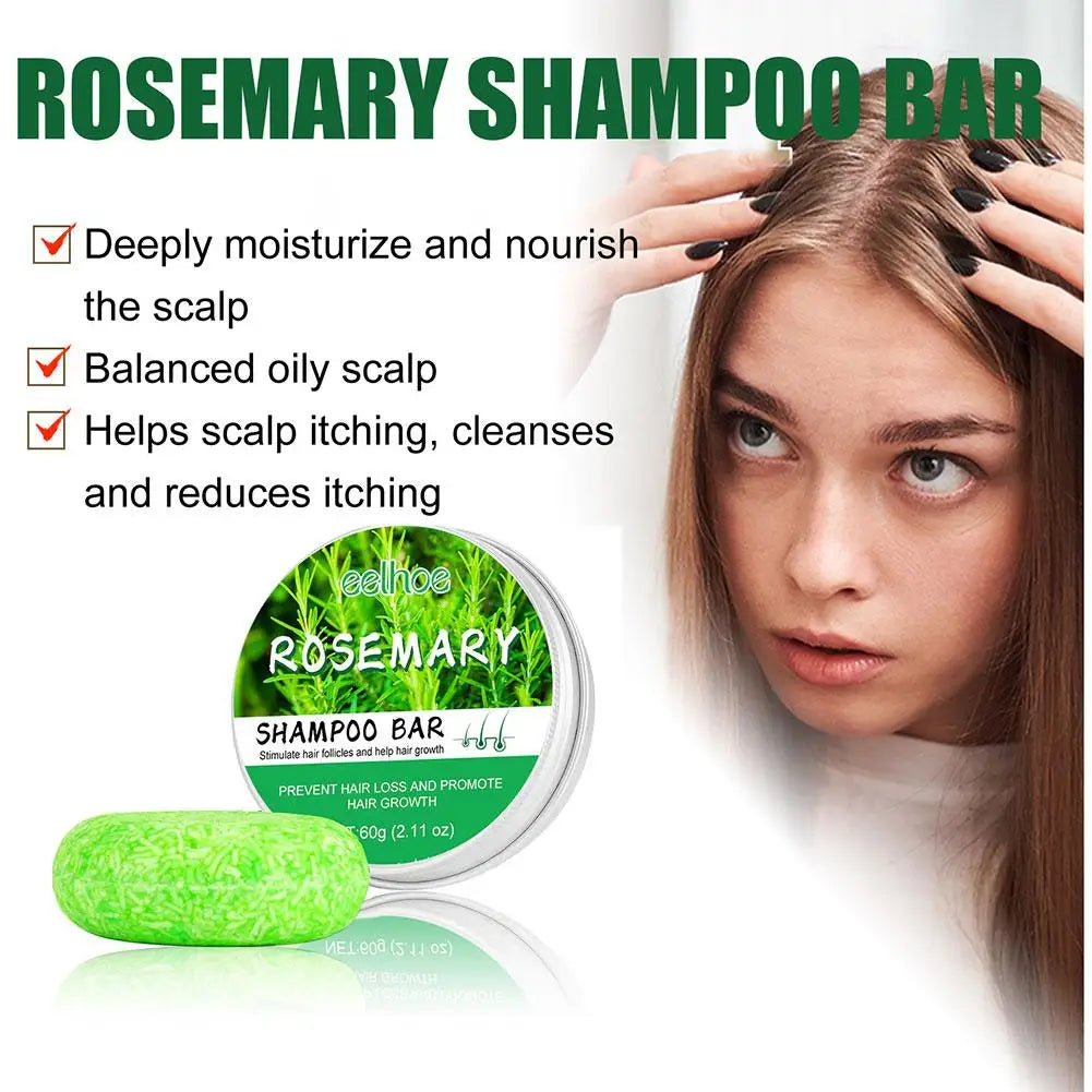 Shampoo bars with ingredient and hair washing graphics