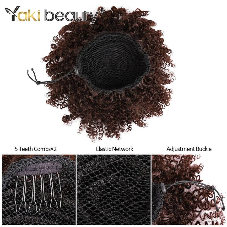 Curly puff hairpiece with styled hair or base details