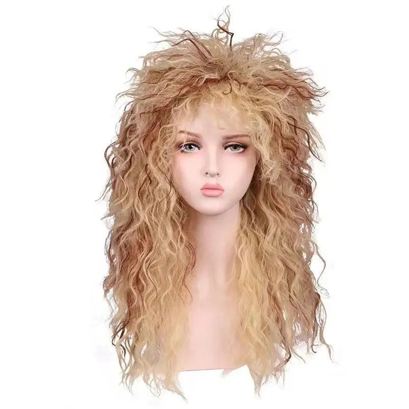 Long shaggy rocker wig shown on a mannequin