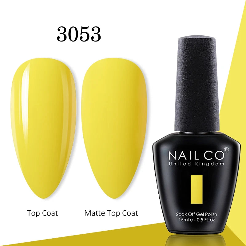 NAILCO gel polish bottle with numbered color samples