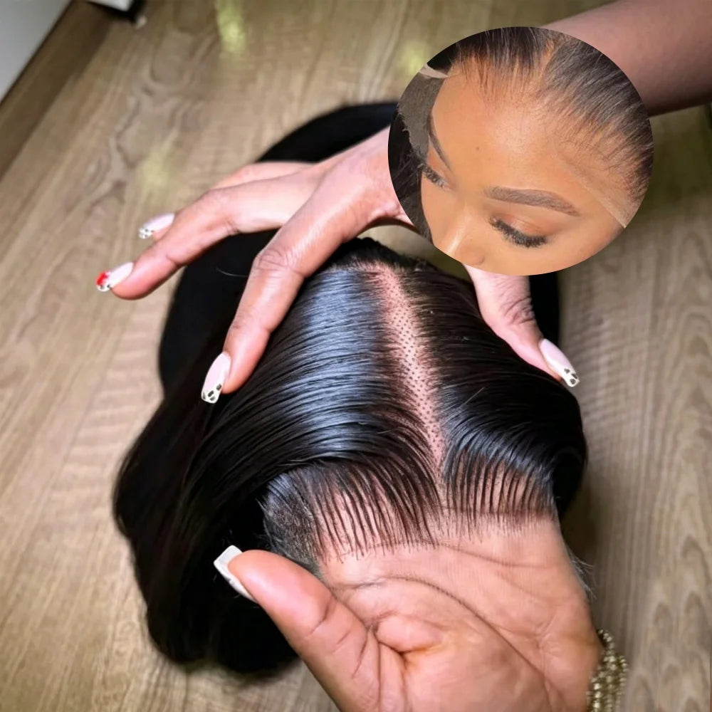 The Luxe Seamless Glueless Straight Frontal Wig | European Graded Knotting