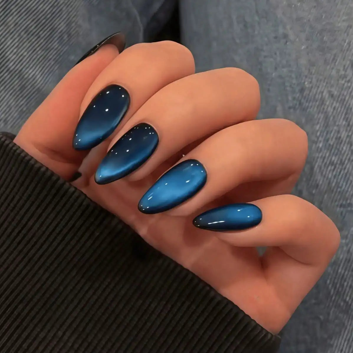 Decorative nail designs shown on hands
