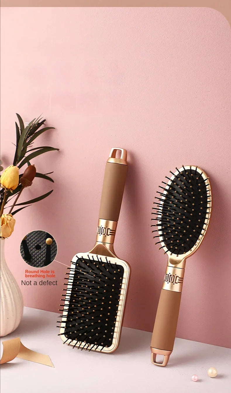 Anti-Frizz Cushion Hair Brush for Detangling and Styling | 3 Sizes for Short to Long Hair | Red, Green, Gold Luxury Colors