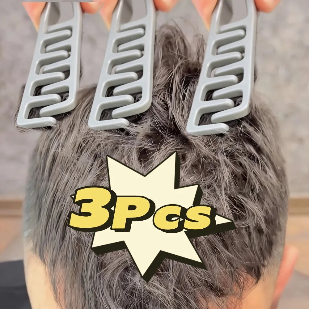 Wide-tooth styling combs with hairstyle and dimension examples