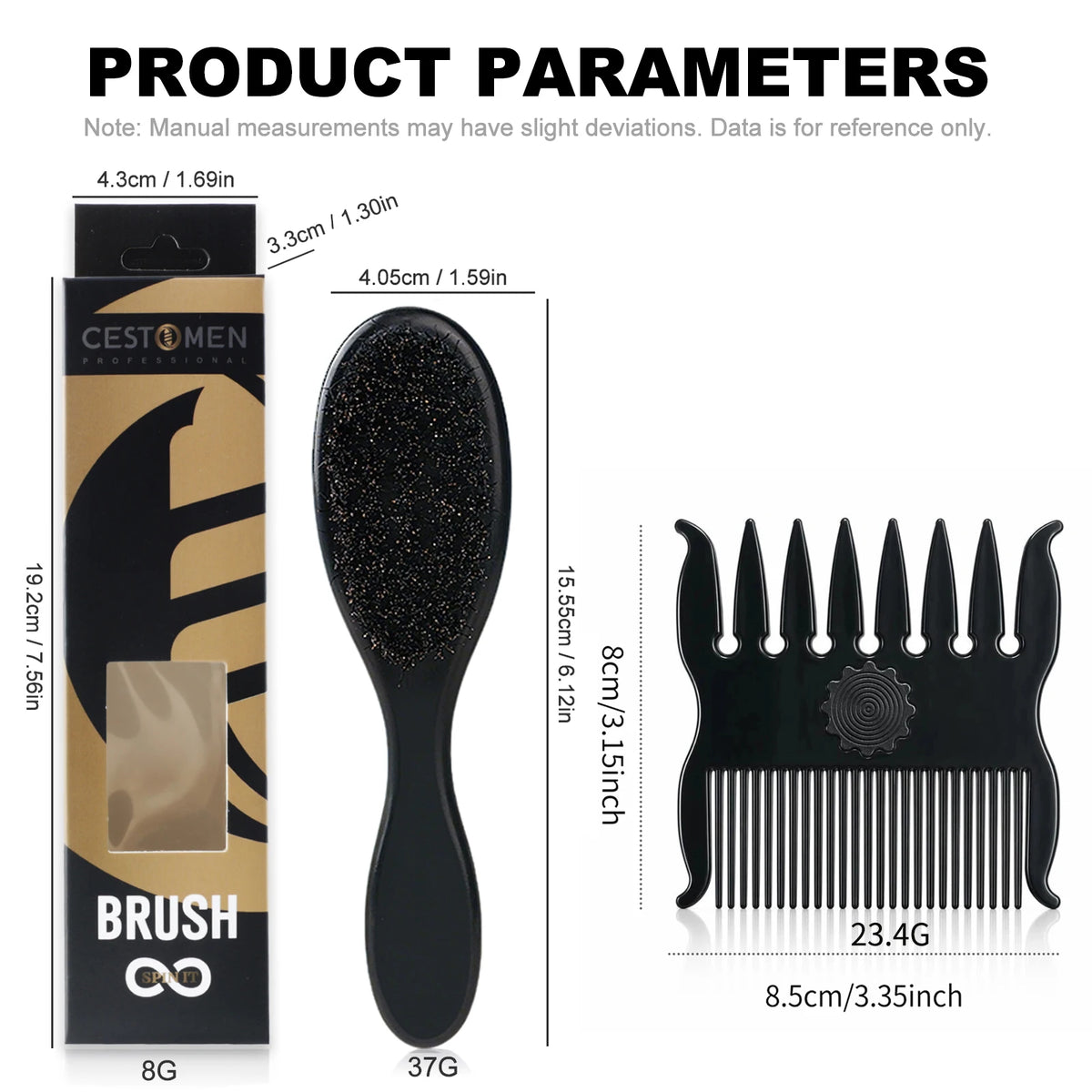 Hair brush and styling comb with use and construction details