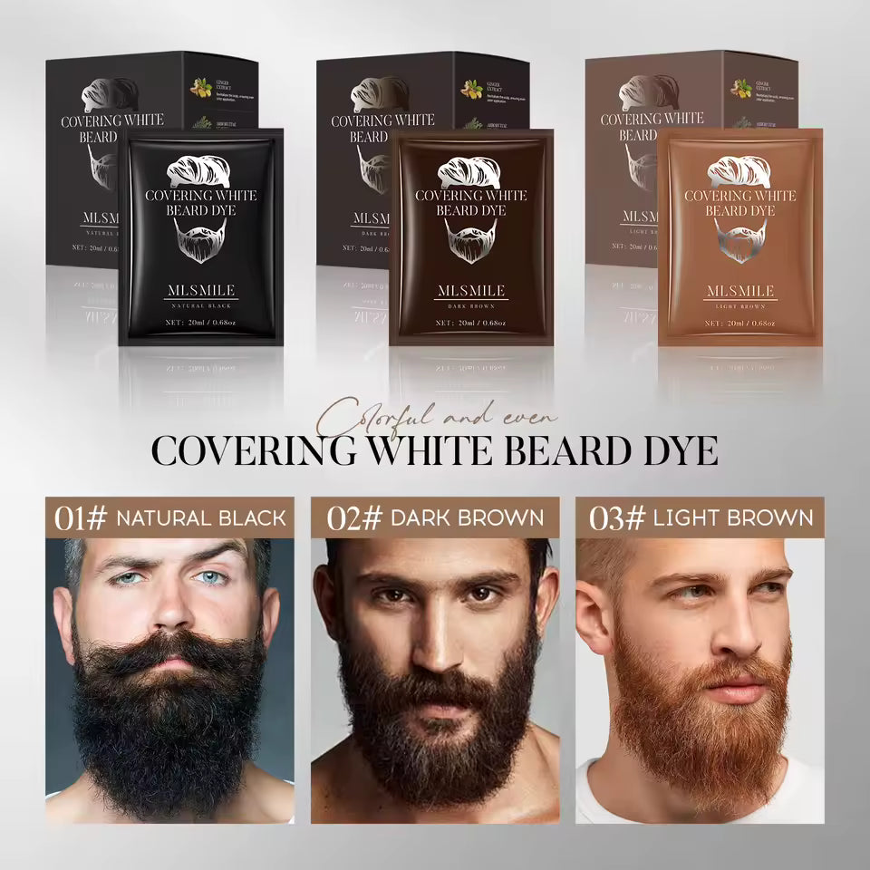 MLSMILE Men's Plant-Based Beard Dye Cream