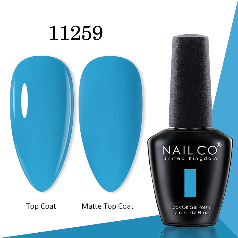 NAILCO gel polish bottle with numbered color samples