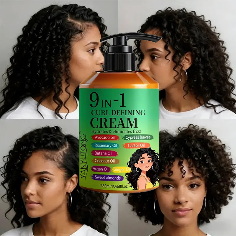 Curl-defining cream with curly hairstyle examples