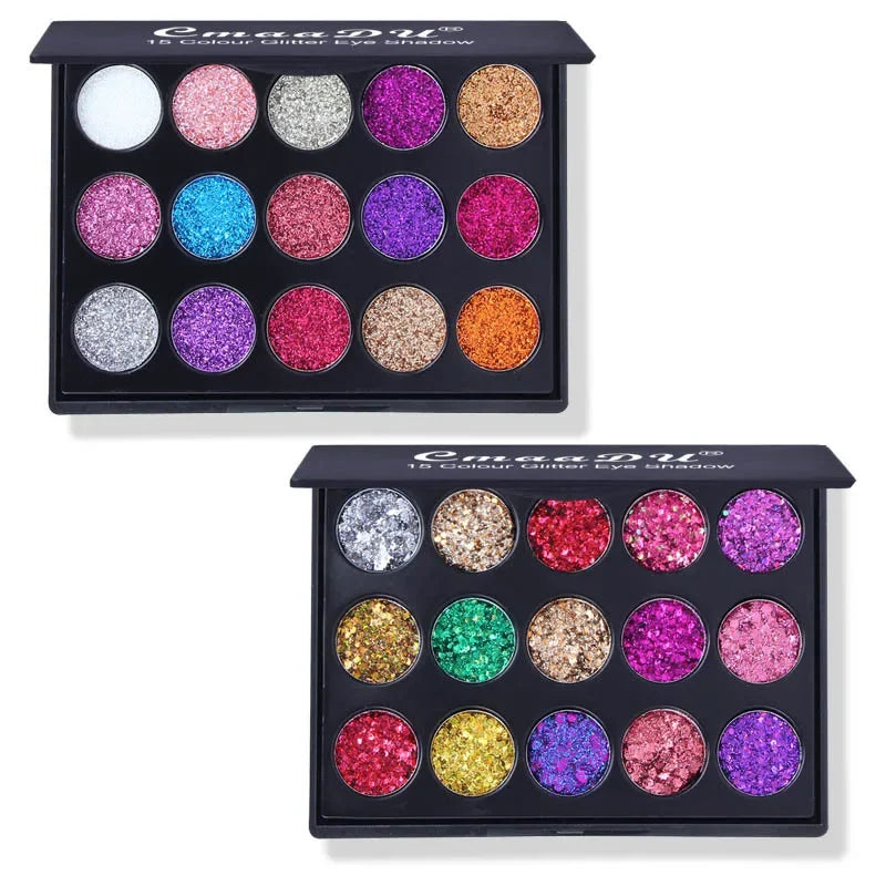 15-Color Glitter Eyeshadow Palette